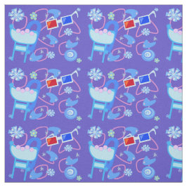 Roligt Boomerangs 3-D Glass Fifties Retro Mönster Tyg