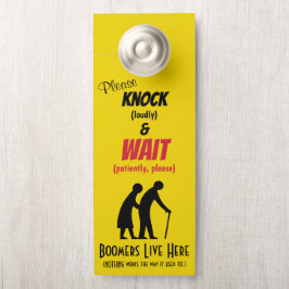 Roligt Boomers, spara högt dörrtecken