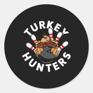 Roligt Bowling För barn eller Vuxnor Turkiet Hunte Runt Klistermärke