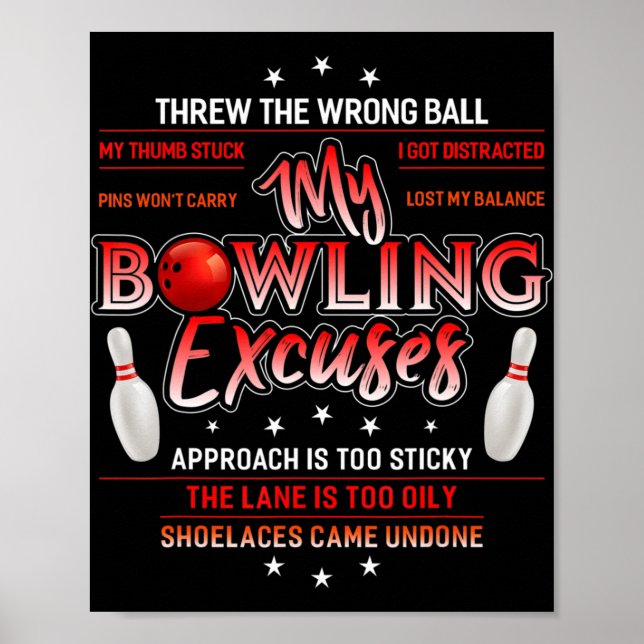 Roligt Bowling för handdukar Poster (Framsidan)