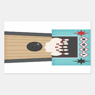 Roligt Bowling Lane-sportdekal Rektangulärt Klistermärke