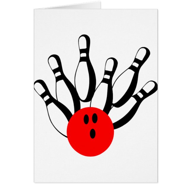 Roligt Bowling Stift Hälsningskort (Framsidan)