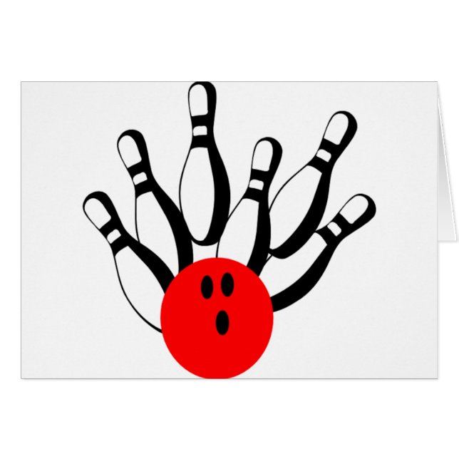 Roligt Bowling Stift Hälsningskort (Framsidan Horizontal)