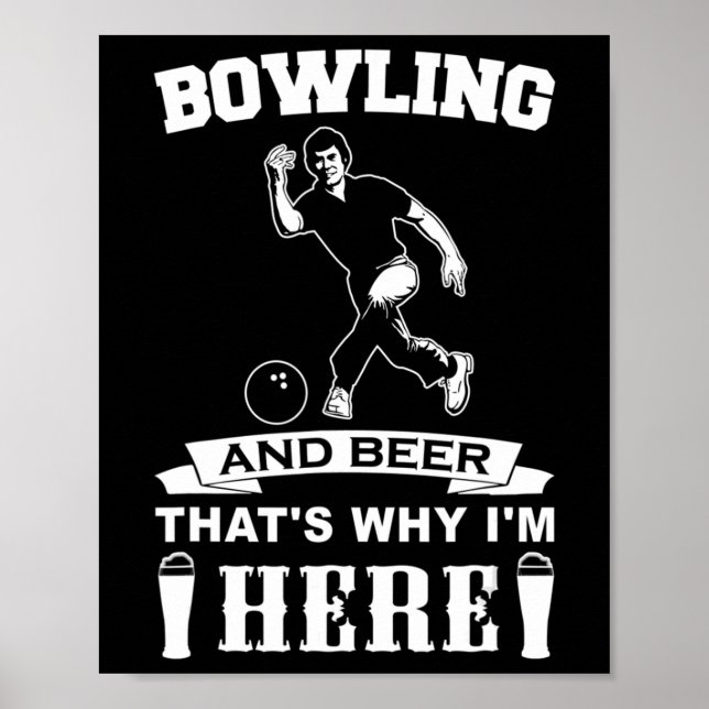 Roligt Bowling Team Pappa Gift Bowling och Beer Poster (Framsidan)