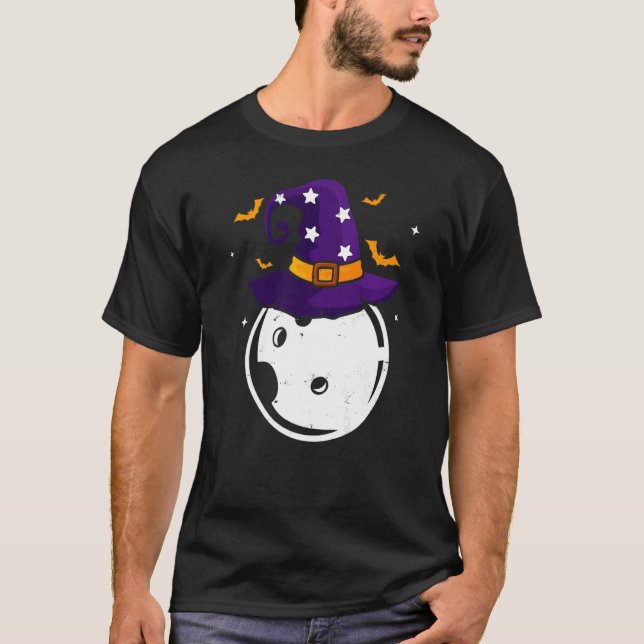 Roligt Bowling Witch Hat Halloween Costume Bowling T Shirt (Framsida)