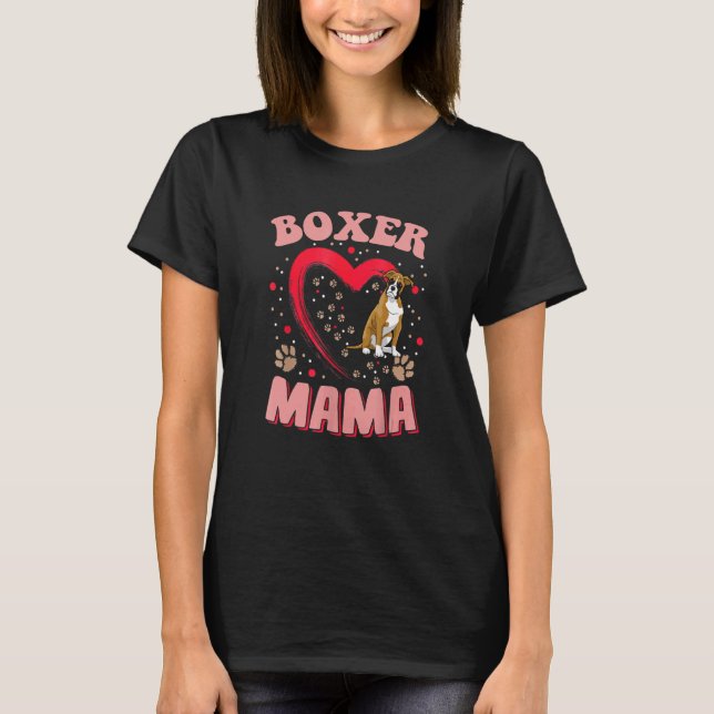Roligt Boxer Mamma Pet Apparel Hund Boxer Mamma Pr T Shirt (Framsida)