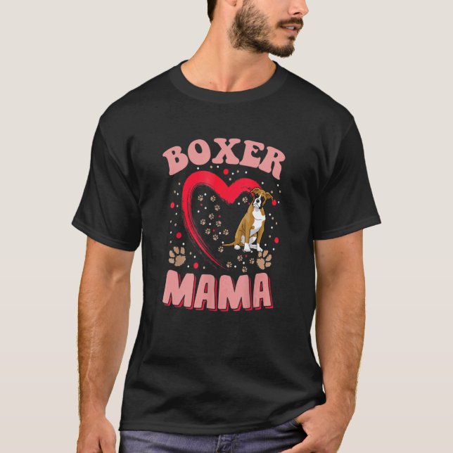 Roligt Boxer Mamma Pet Apparel Hund Boxer Mamma Pr T Shirt (Framsida)