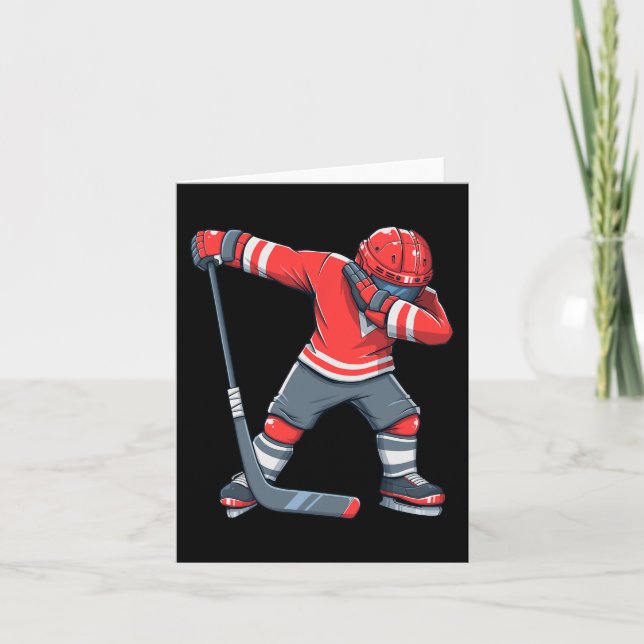 Roligt Boy Kid Ice Hockey Dab Apparel Kort (Framsida)