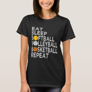 Roligt Boys av softball volleyball-softball T Shirt