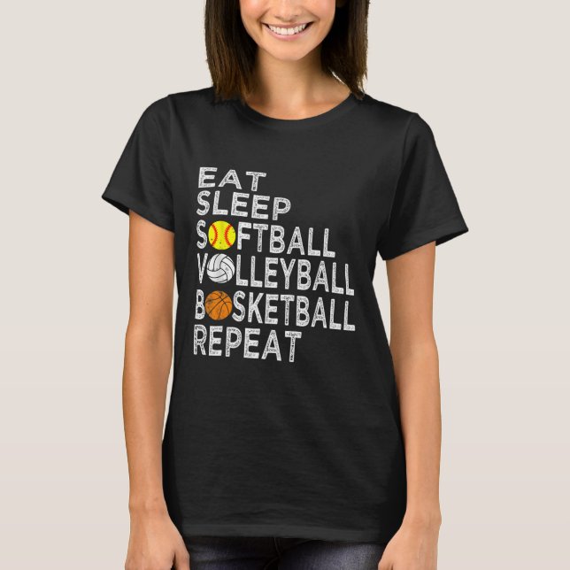 Roligt Boys av softball volleyball-softball T Shirt (Framsida)