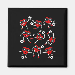Roligt Boys Girls från Valentines day Heart-fotbol Magnet