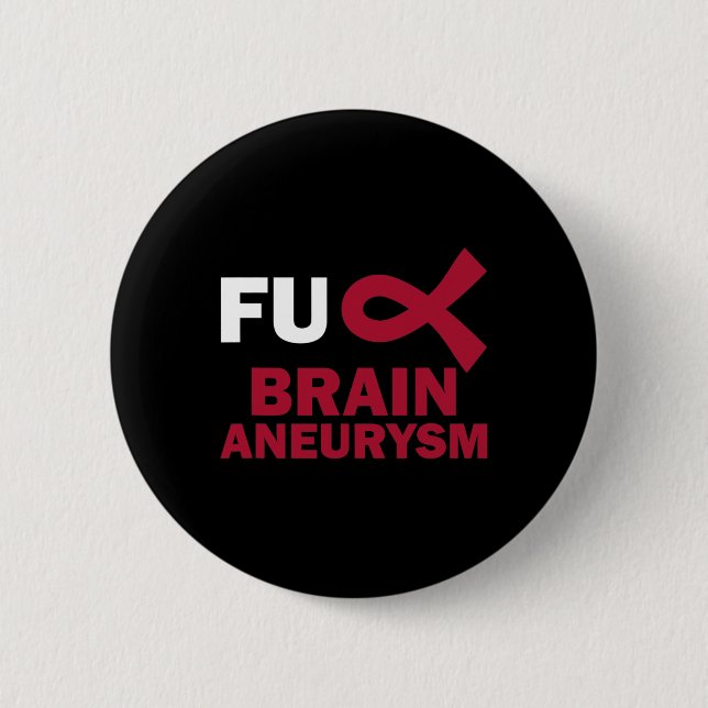 Roligt Brain Aneurysm Awareness Survivor Gift Knapp (Framsida)