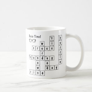 Roligt "Brain Time"! Crossword Puzzle Eyeglasses A Kaffemugg