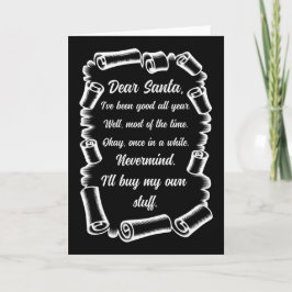 Roligt brev till tomten jul julklappar kort
