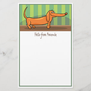 Roligt brevpapper med dachshund