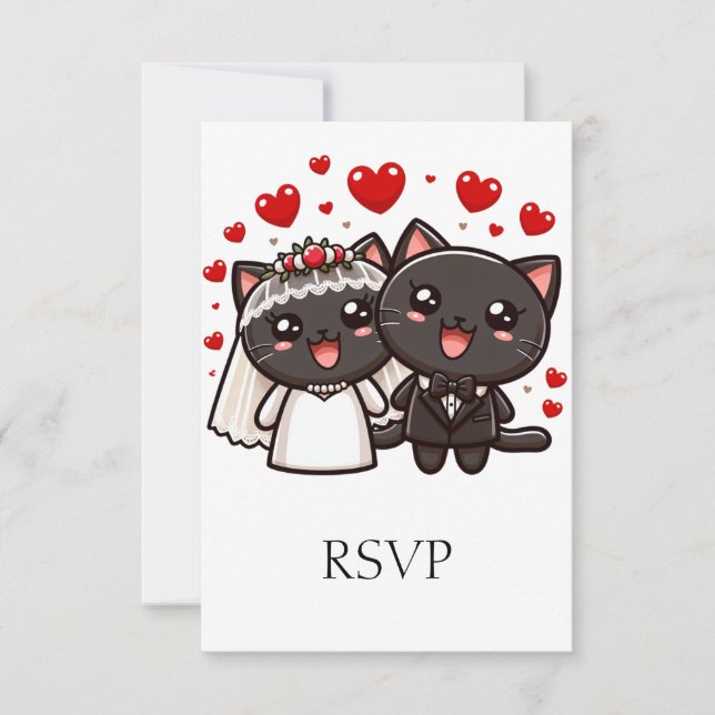 Roligt Bride & Groom Bröllop Cats Personlig OSA (Framsida)