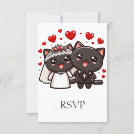 Roligt Bride & Groom Bröllop Cats Personlig OSA Kort