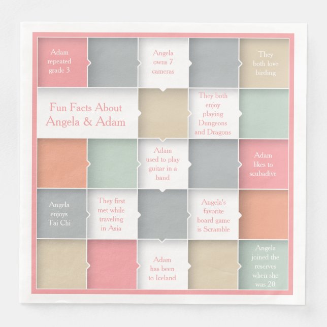 Roligt Bride Groom Infografik Personlig Bröllop Pappersservett (Framsida)