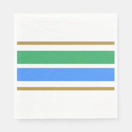 Roligt Bright Blue Sea Grönt Wide Tävla Rand Pappersservett