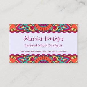 Roligt Bright Bohemian Mandala Visitkort