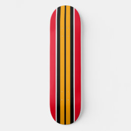 Roligt Bright Golden Gult Red Black Tävla Rand Mini Skateboard Bräda 18,5 Cm