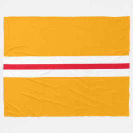 Roligt Bright Golden Gult Red White Tävla Rand Fleecefilt