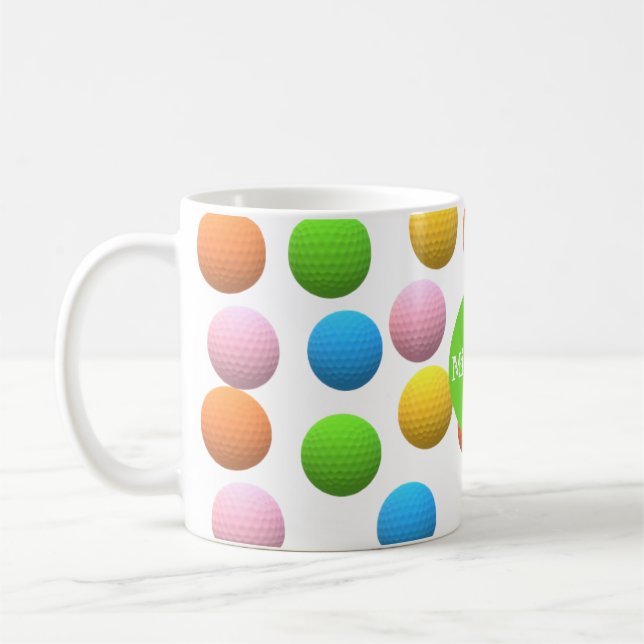 Roligt Bright Golf Bollar Kaffemugg (Vänster)