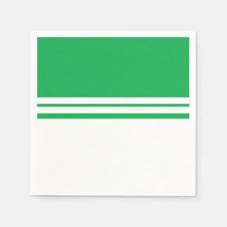 Roligt Bright Grönt White Färg Block Tävla Rand Pappersservett