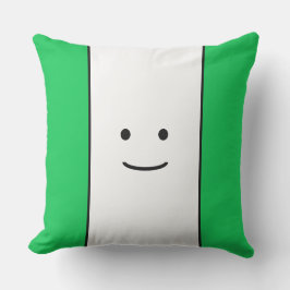 Roligt Bright Grönt White Rand Little Smiling Ansi Kudde