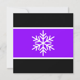 Roligt Bright Lila White Black Rand Snowflake Julkort