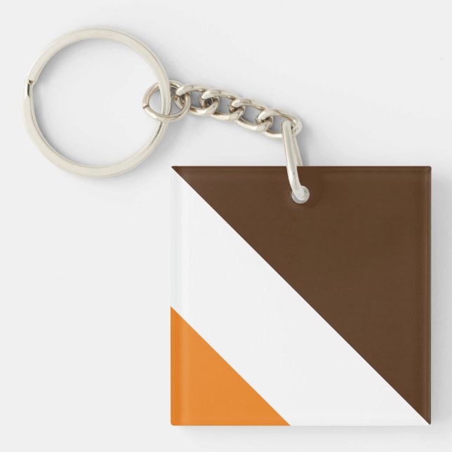 Roligt Bright Orange White Cocoa Brown 70s Rand (Framsidan)