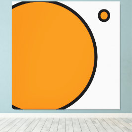 Roligt Bright Orange White Modern Geometric Art Canvastryck