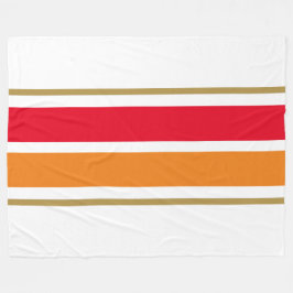 Roligt Bright Red Orange Wide Tävla Rand Fleecefilt