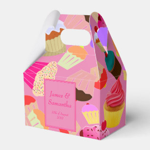 Roligt, Bright Rosa Cupkaka - Bröllop Presentaskar