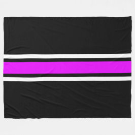 Roligt Bright Rosa White Tävla Rand på Rik Black Fleecefilt