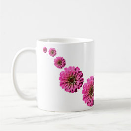 Roligt Bright Rosa Zinnia Flower Art Kaffemugg