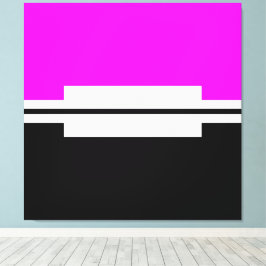 Roligt Bright Tropical Rosa Black White Färg Block Canvastryck