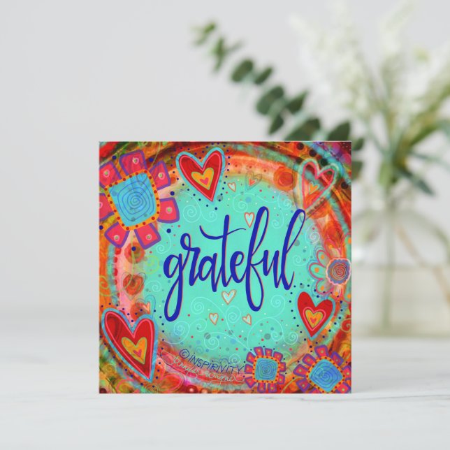 Roligt Brist tacksamma välsignelser inspirerande Tack Kort (Stående Fram)