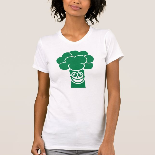 Roligt broccoliansikte t-shirt (Framsida)