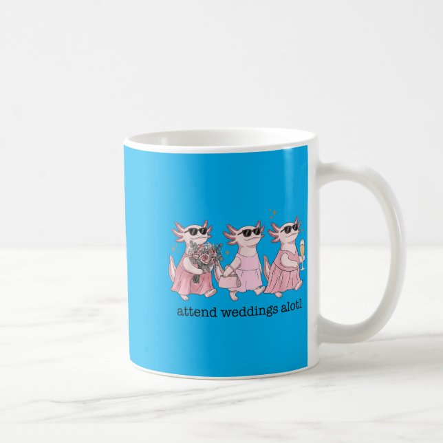 Roligt bröllop Axolotl delta i bröllop Alotl Kaffemugg (Höger)