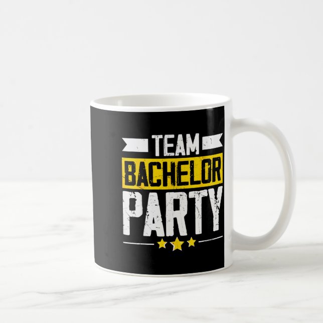 Roligt Bröllop Brudgum Bakåtparty Kaffemugg (Höger)