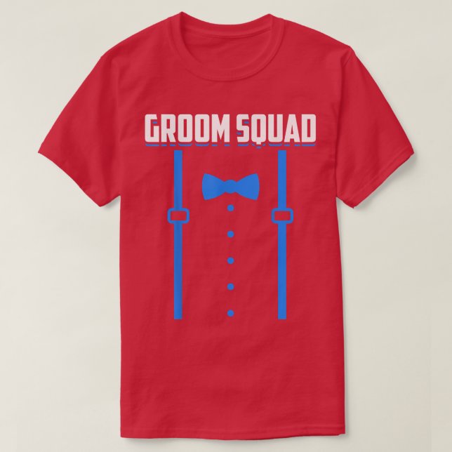 Roligt Bröllop Brudgum Groom Squad Bröllop Bakgrun T Shirt (Design framsida)
