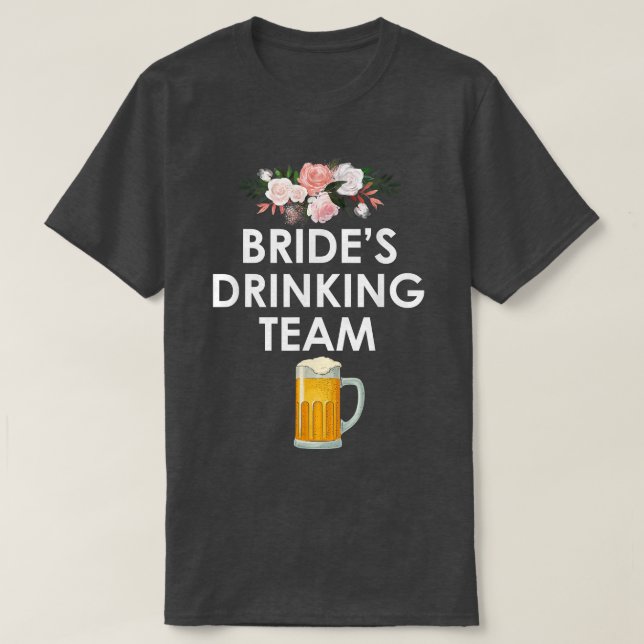 Roligt bröllop möhippa brudgum Drinking Team7 T Shirt (Design framsida)