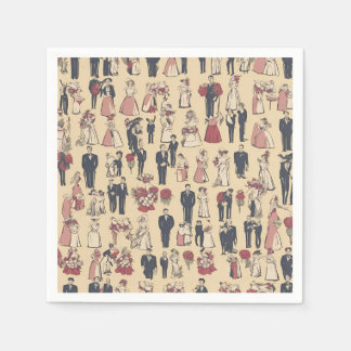 Roligt bröllop napkins pappersservett