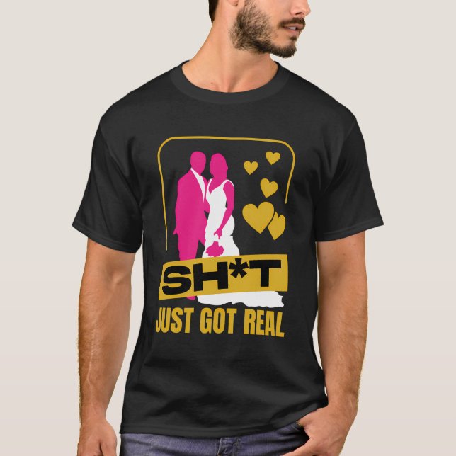 Roligt Bröllop Och Möhippa Brud Grom Ma T Shirt (Framsida)