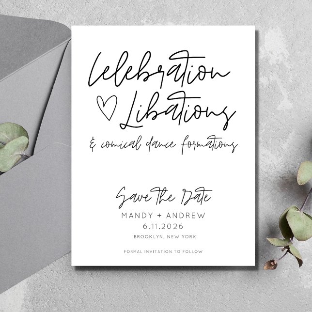 Roligt Bröllop På Låg Budget Spara Datumet Vykort (Funny Budget Wedding Save the Date Postcard)
