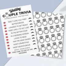 Roligt Bröllop par Trivia-spel - Bride vs. Groom