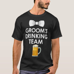 Roligt bröllop Sjungande fest Brudgummens drickand T Shirt