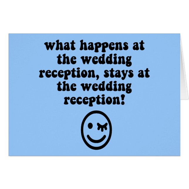 Roligt bröllopmottagande hälsningskort (Framsidan Horizontal)