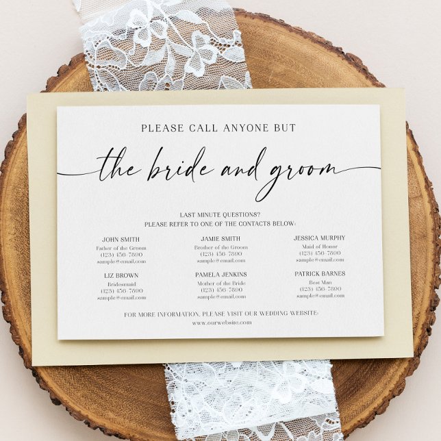 Roligt bröllopstelefonnummer kontaktkort tilläggskort (Skapare uppladdad)